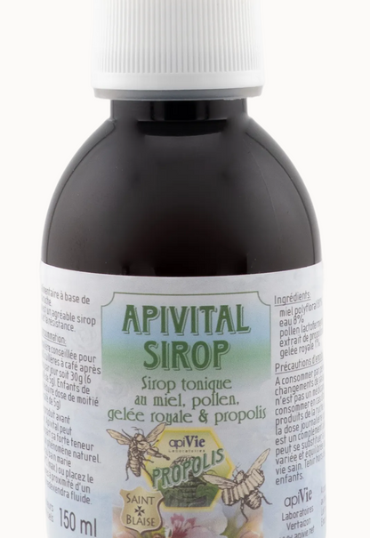 Sirop tonique au miel, pollen, gelée royale et propolis