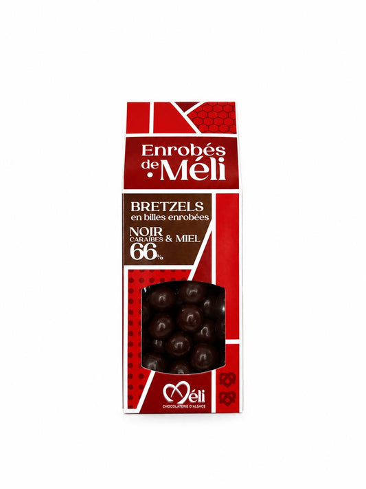 Enrobés de Méli - Billes de bretzels au chocolat noir 66%